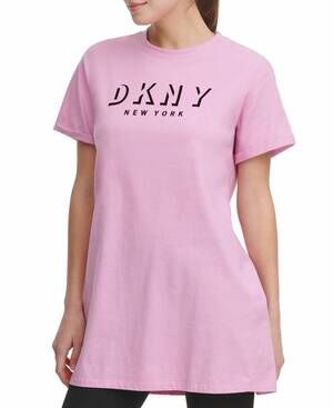 NEW DKNY shadow logo t-shirt dress in rosebud